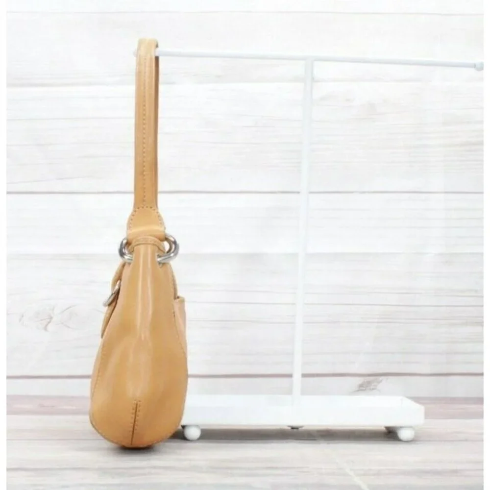 Cole Haan Tan Leather  Zip Top Purse Shoulder Handbag - Picture 5 of 8